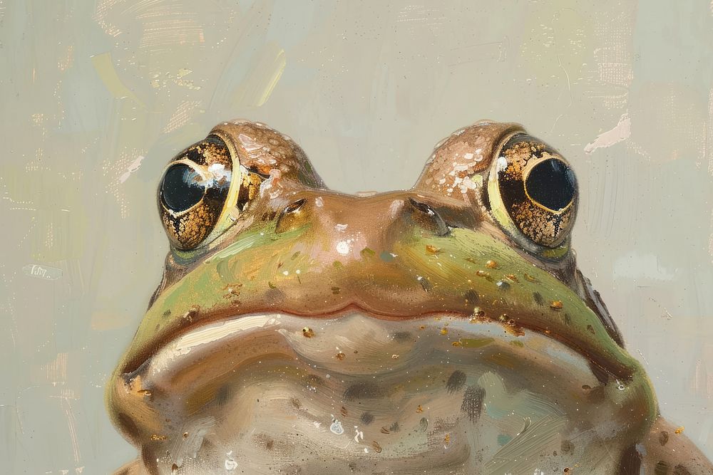 Frog amphibian wildlife painting.