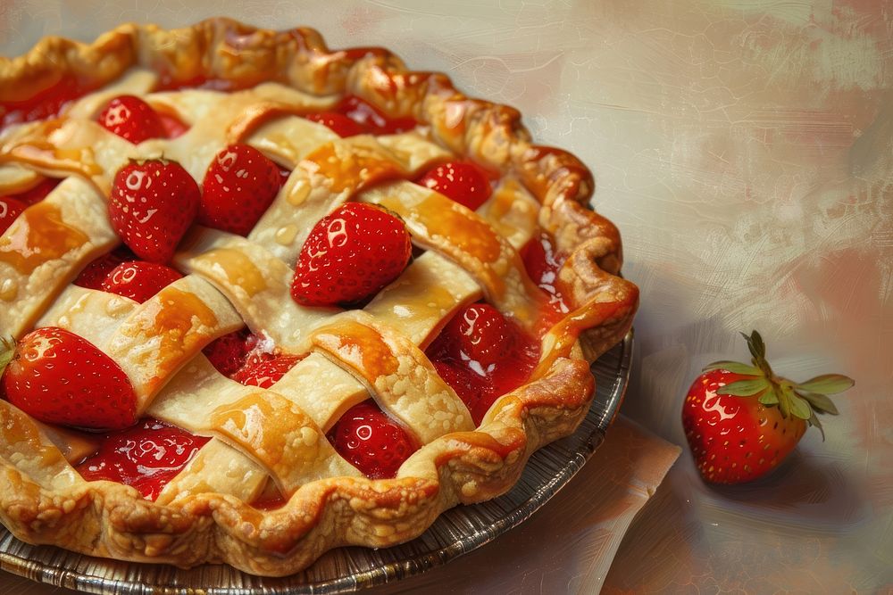 Strawberry pie dessert fruit food.