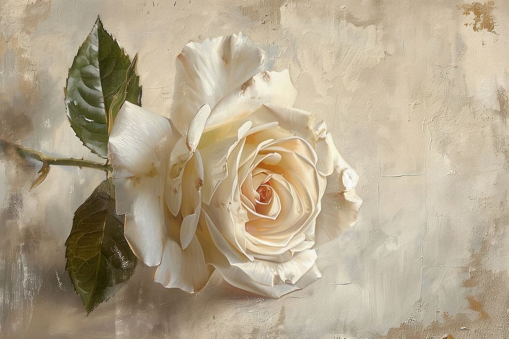 White rosa painting flower plant.