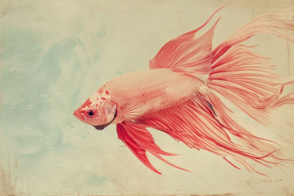 Betta fish painting animal underwater.