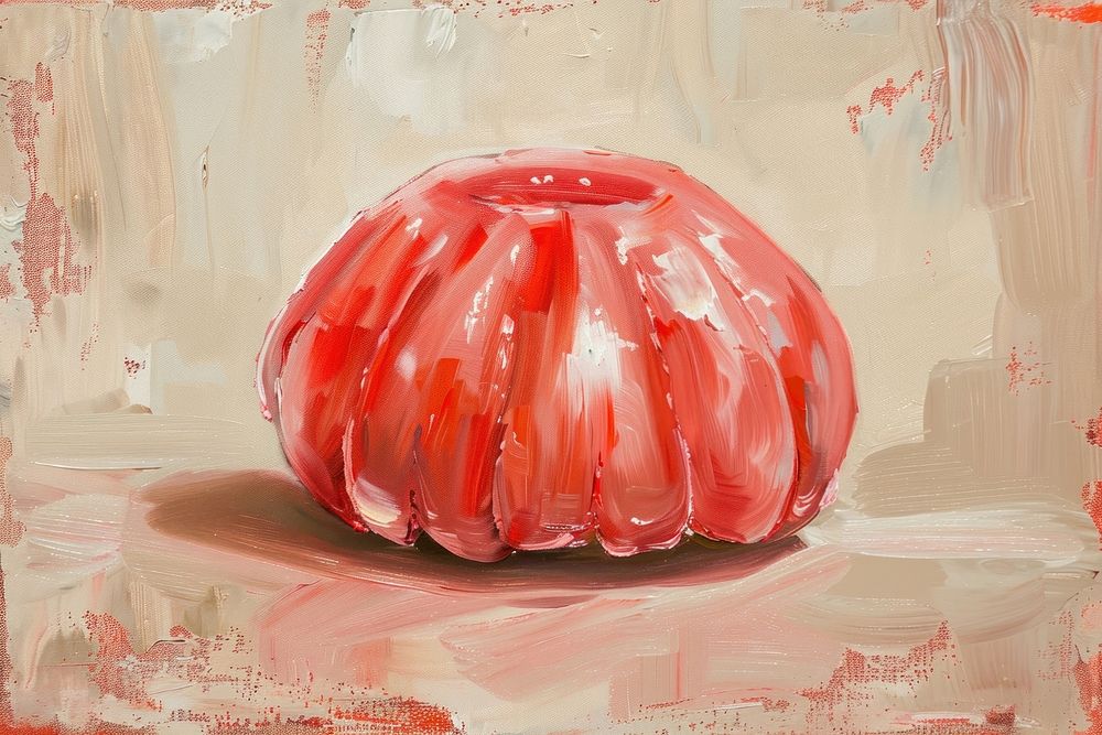 Red jelly painting food art.