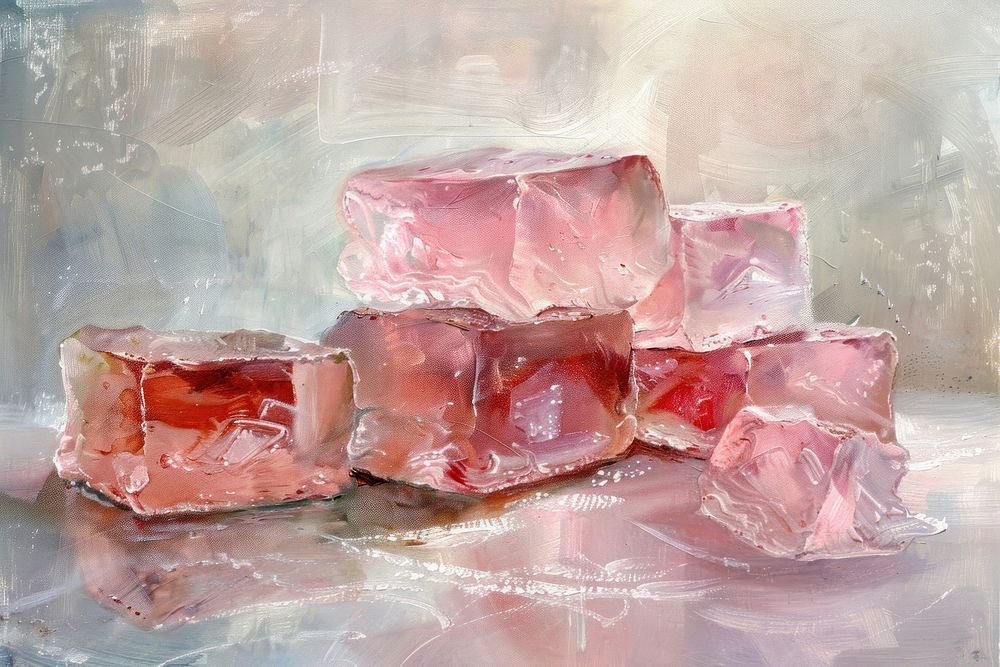 Close up on pale candy painting ice freshness.