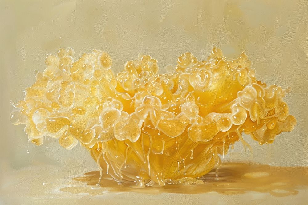 Yellow jelly painting freshness dessert.