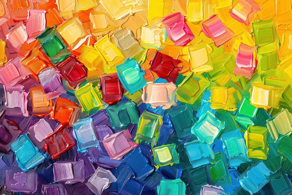 Close up on pale sour candy confectionery backgrounds painting.