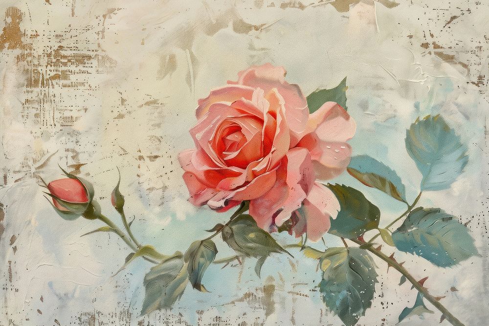 Red rosa painting backgrounds flower.