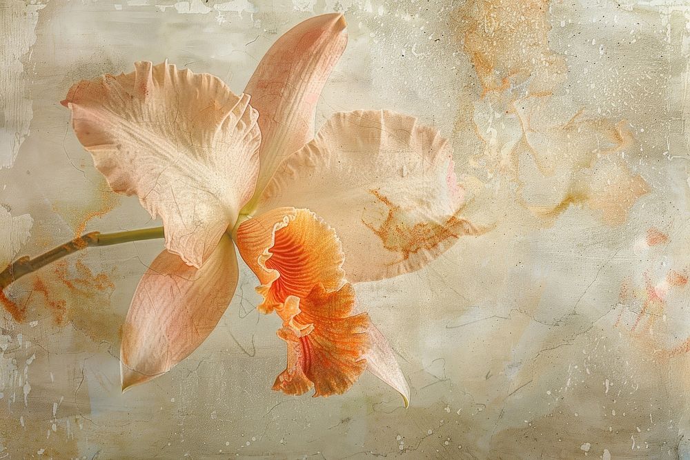 Close up on pale orchid flower painting backgrounds petal.