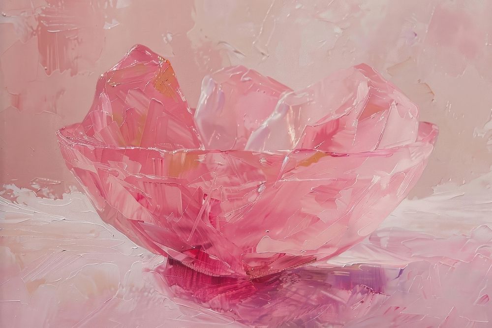 Pink jelly painting petal art.