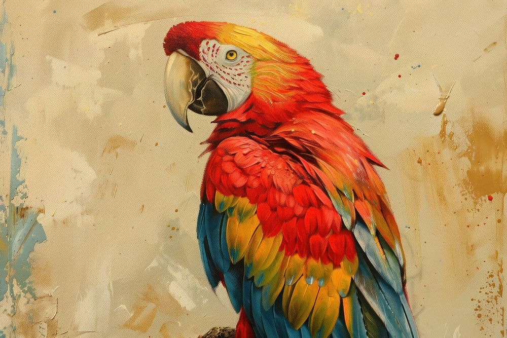 Macaw bird painting parrot animal.