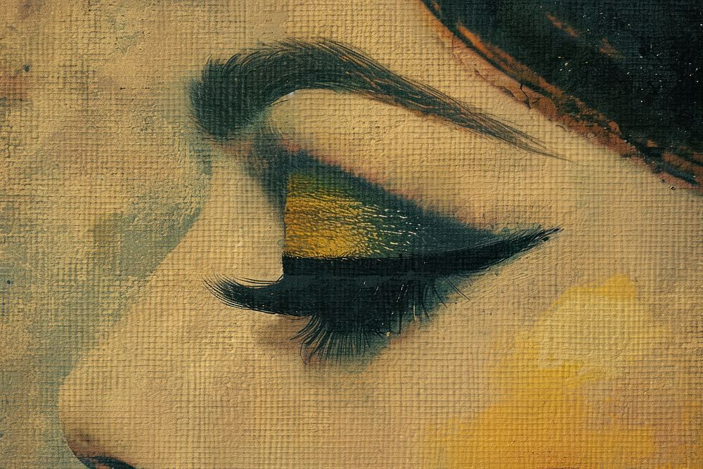 Close up on pale eyeshadow painting backgrounds canvas.