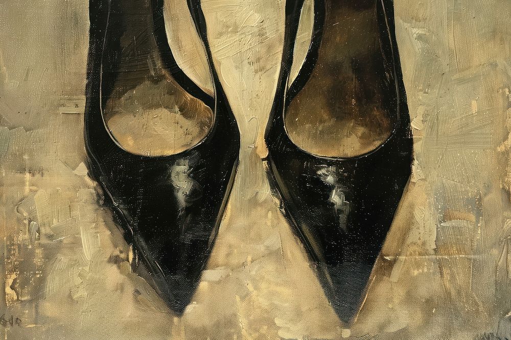 Black highheels backgrounds footwear painting.