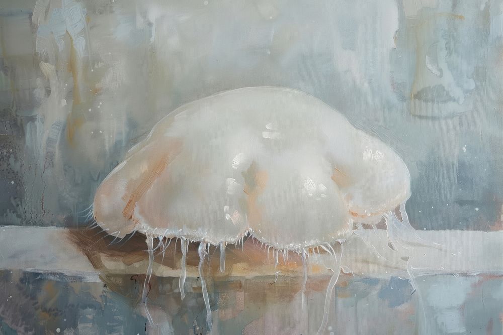 White jelly painting invertebrate underwater.