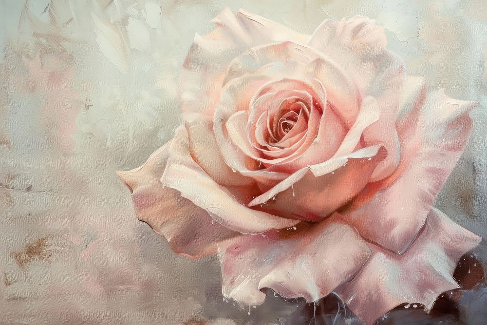 Close up on pale Rosa backgrounds painting flower.