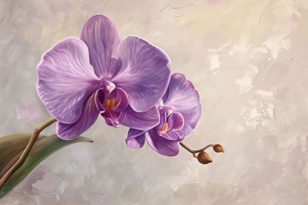 Purple orchid flower plant inflorescence springtime.