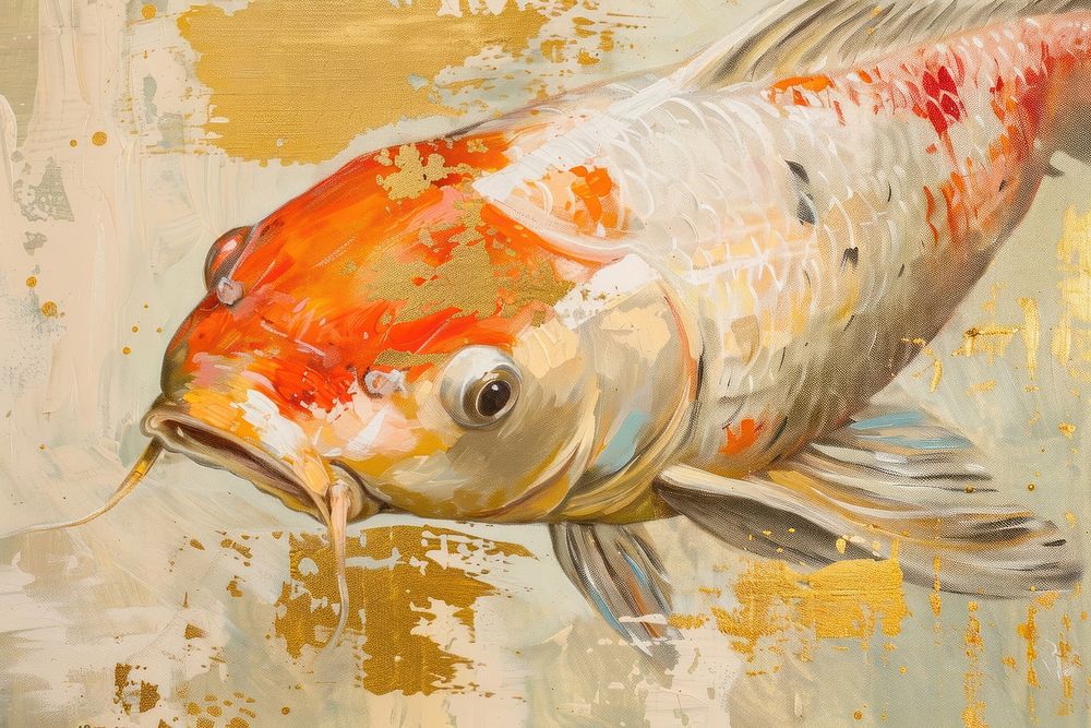 Koi fish backgrounds painting animal.