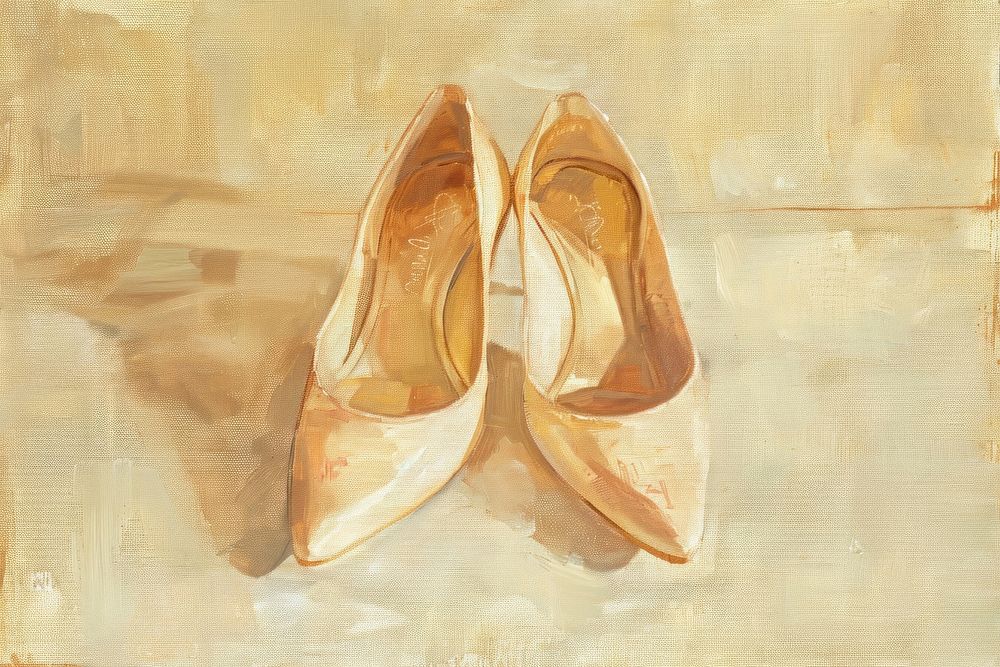 Close up on pale High heels painting backgrounds footwear.