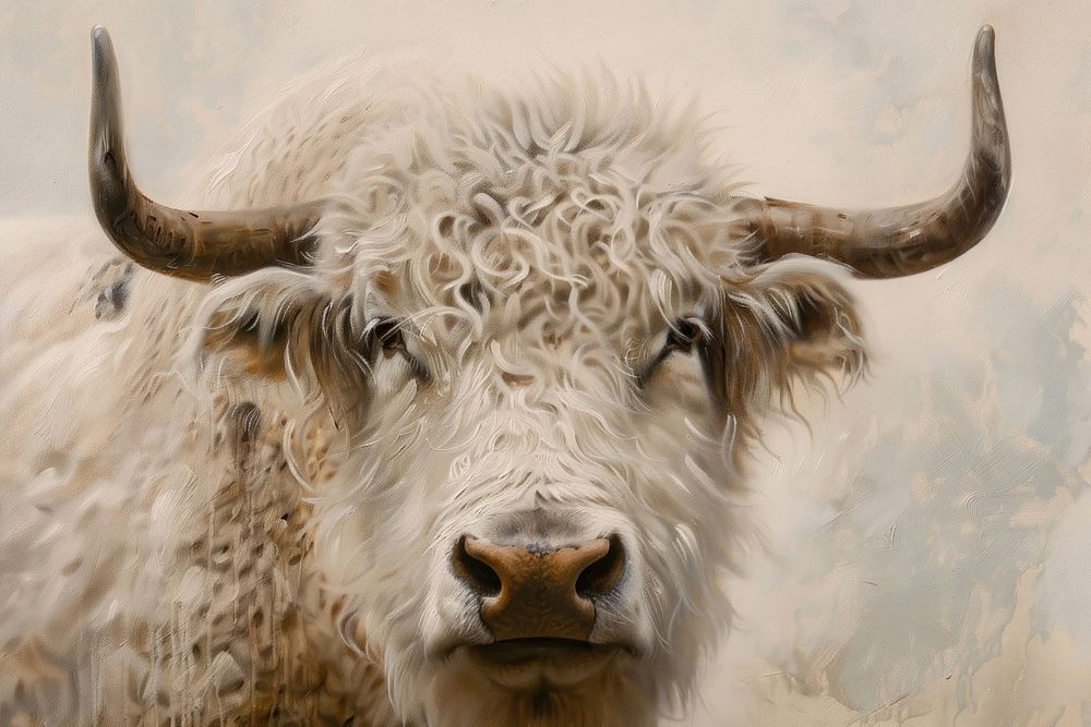 Yak livestock wildlife painting.