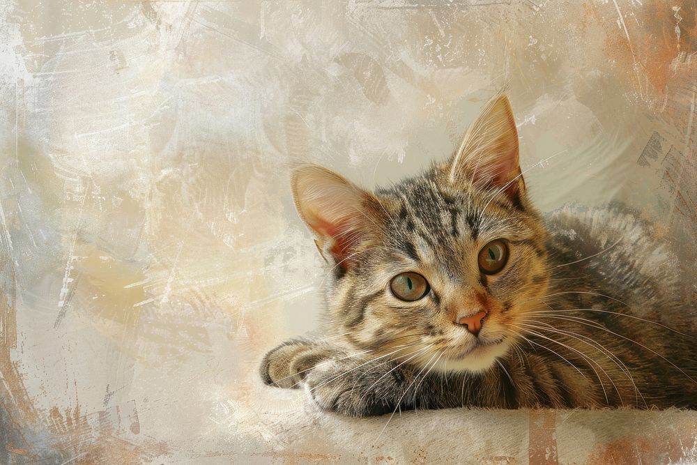Cat painting animal mammal.
