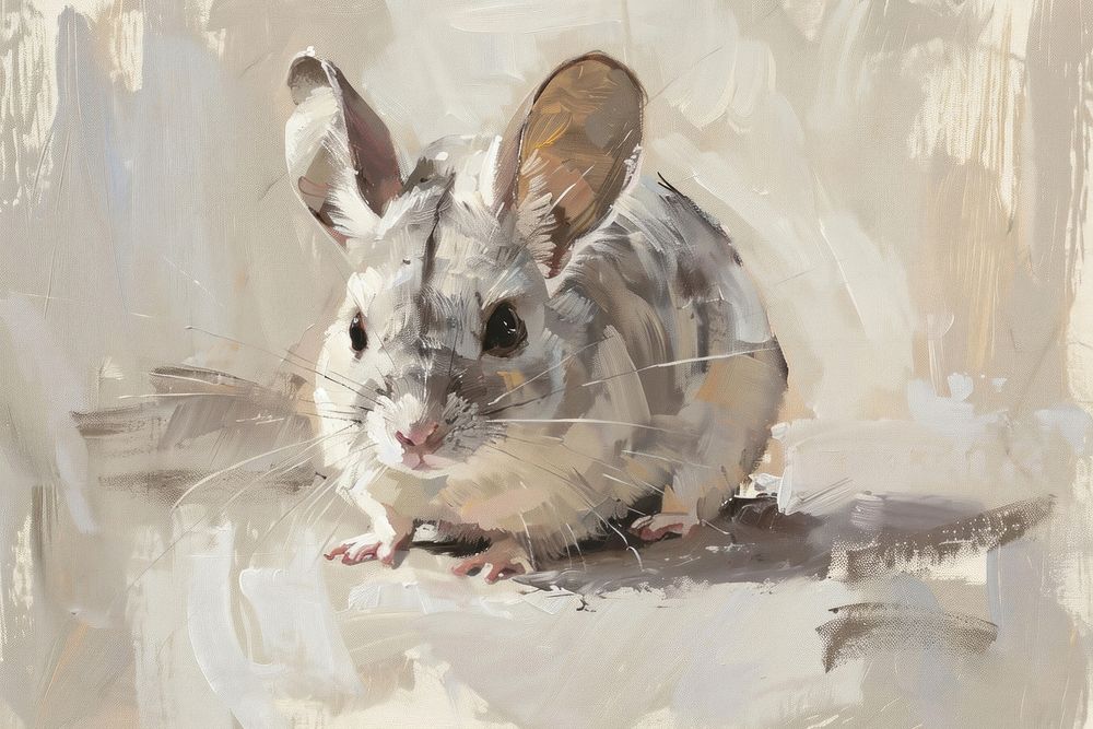 Chinchila painting animal rodent.