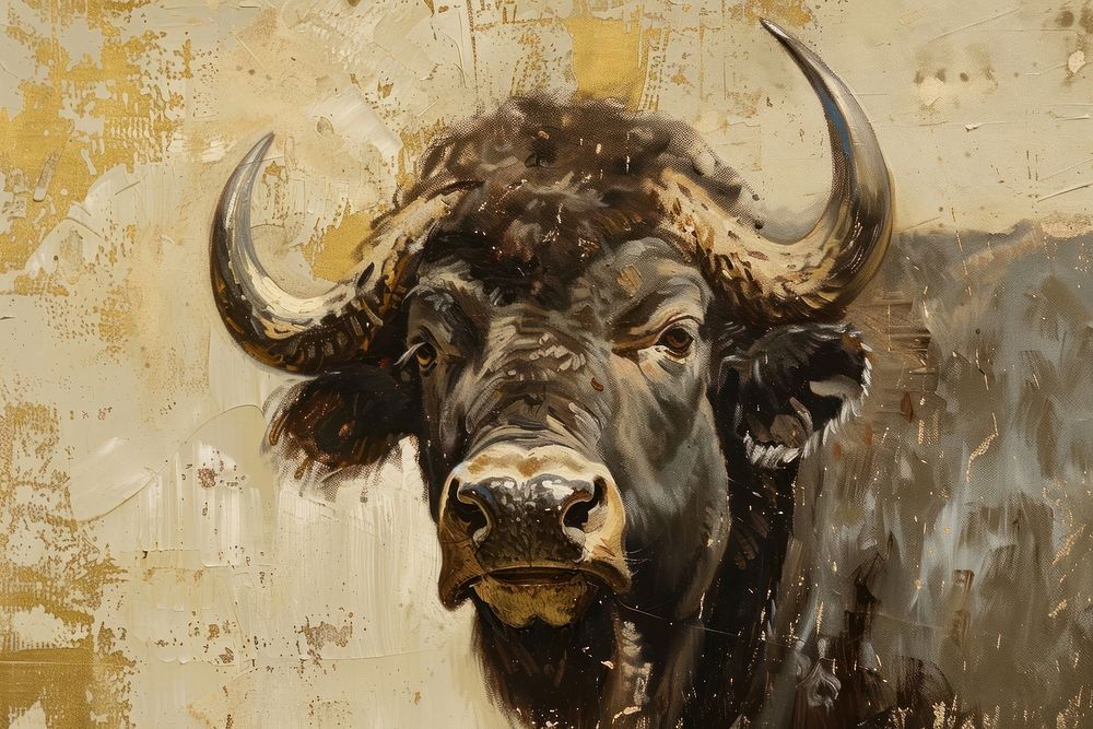 Buffalo wildlife painting mammal.