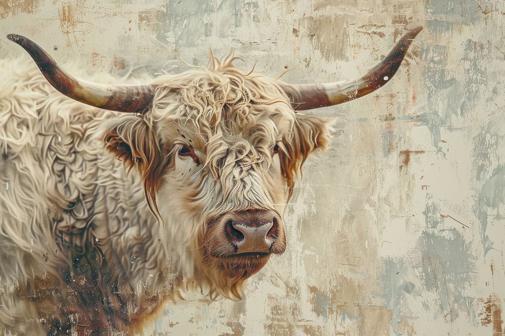 Yak backgrounds livestock painting.