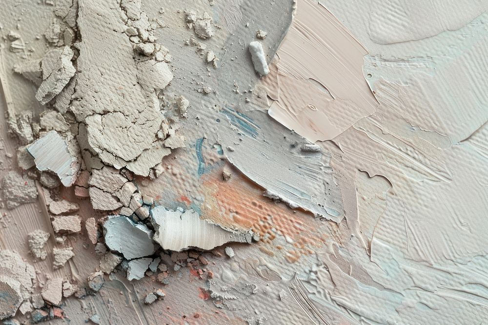 Close up on pale eyeshadow product backgrounds paint deterioration.