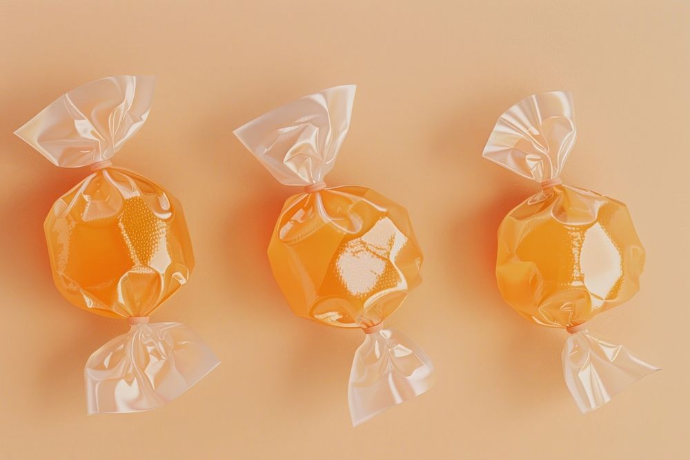 Close up on pale caramal candy food confectionery clementine.