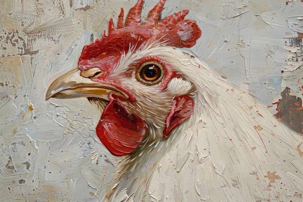 Chicken painting animal bird.