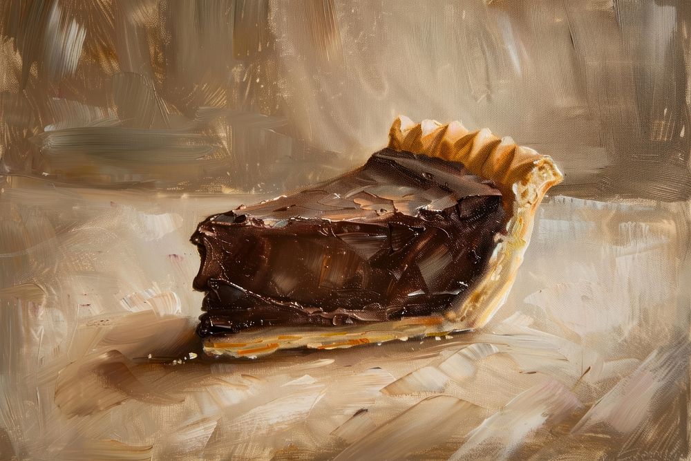 Chocolate pie painting dessert food.
