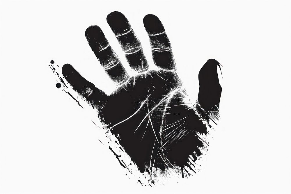 Hand Print hand finger black.