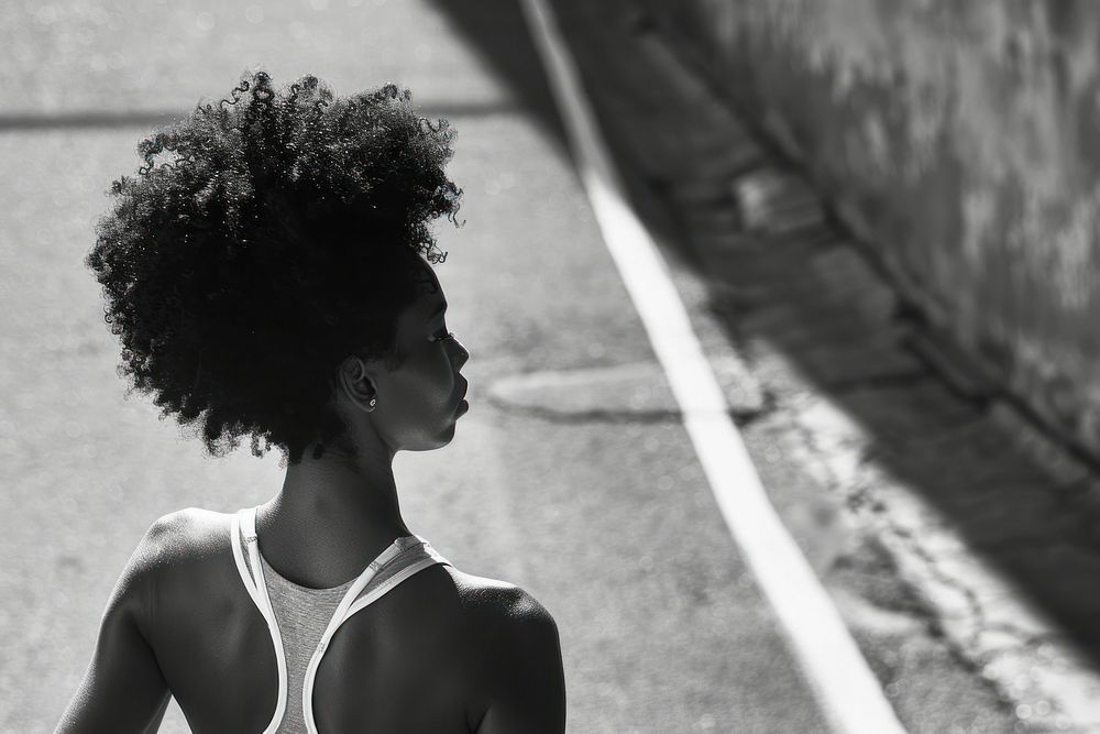 Black woman exercise run portrait black photography.