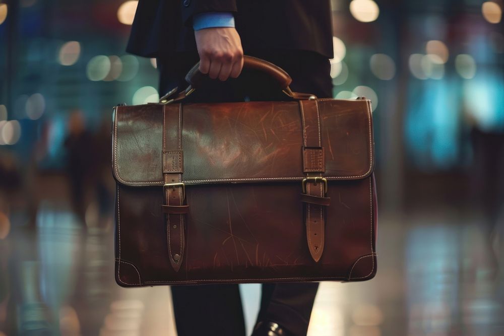 Businessman holding briefcase handbag adult architecture.