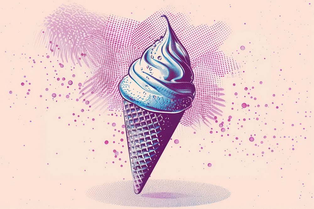 Ice cream cone dessert food pattern.