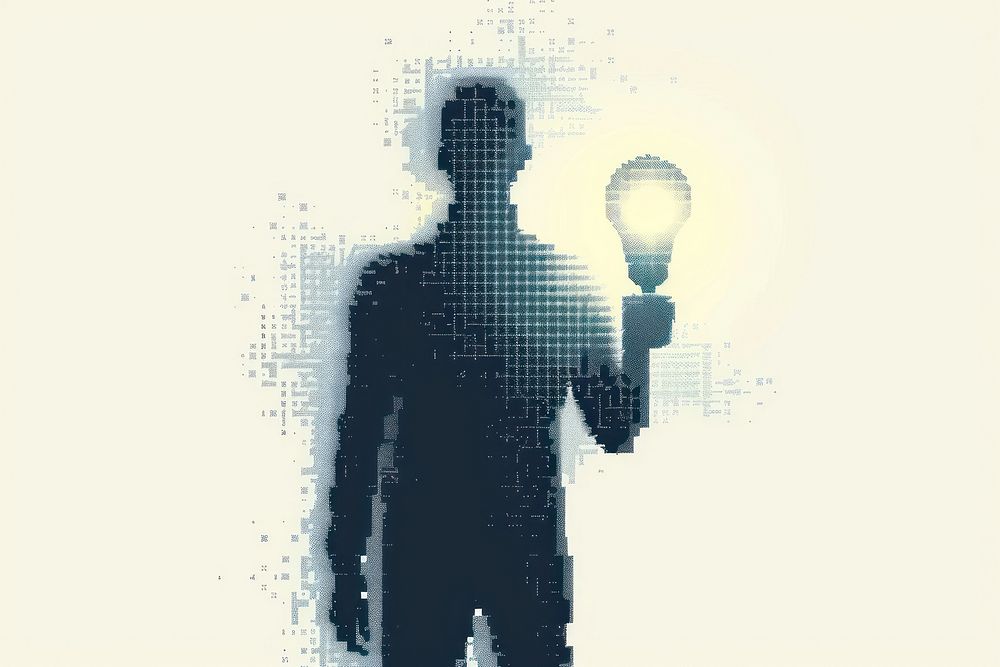 Person holding light bulb silhouette adult illuminated.