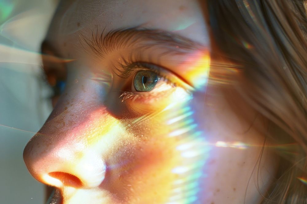 Light Anxiety face photography portrait rainbow.
