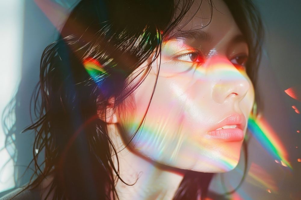 Light Anxiety face photography portrait rainbow.