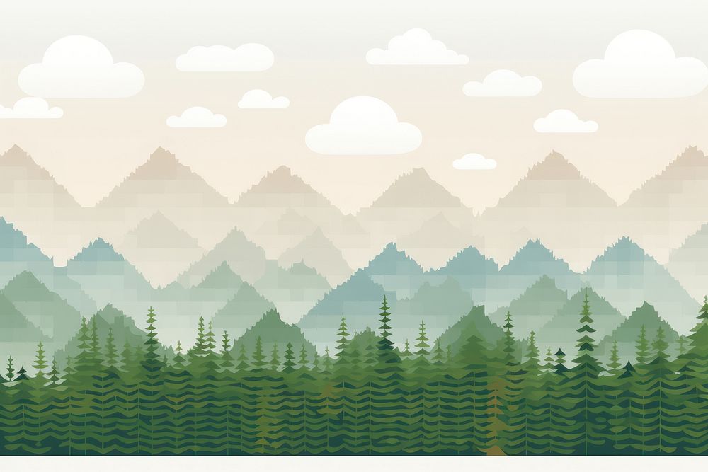Cross stitch forest landscape backgrounds mountain.