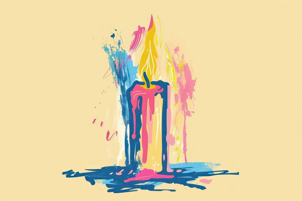 Drawing candle art painting fire.