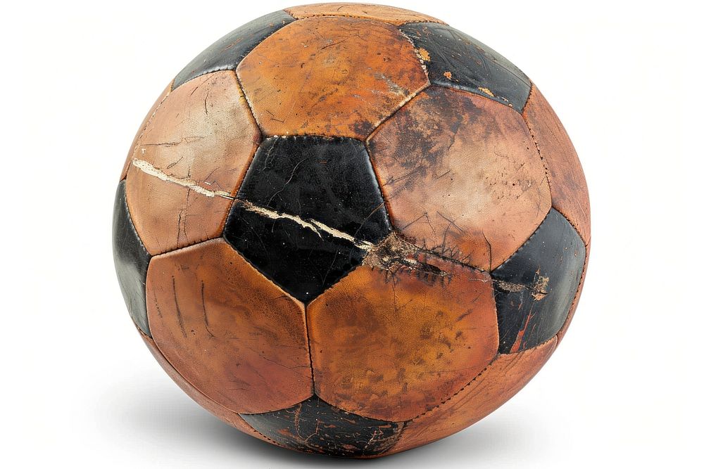 Old soccer football sports white background.