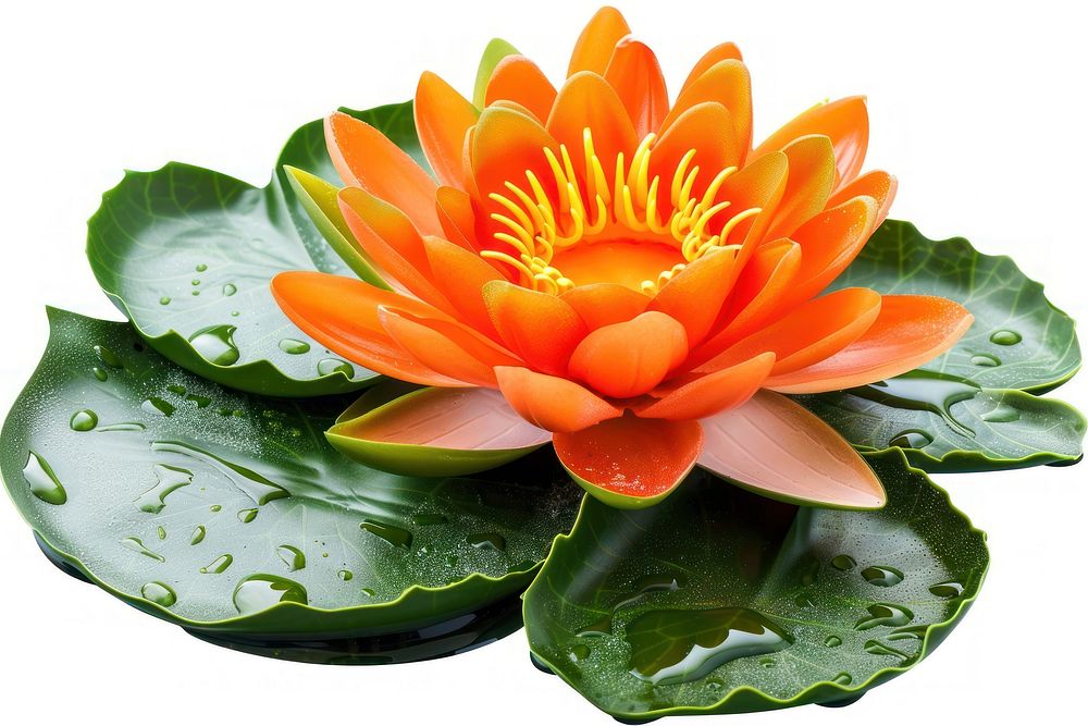 Orange lotus flower petal plant.