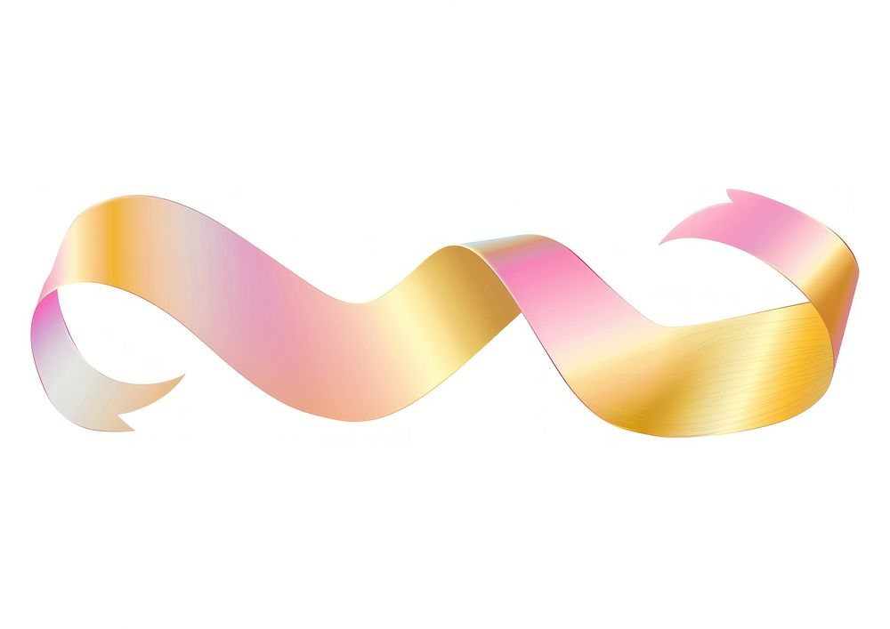 Gold gradient vector Ribbon white background abstract graphics.