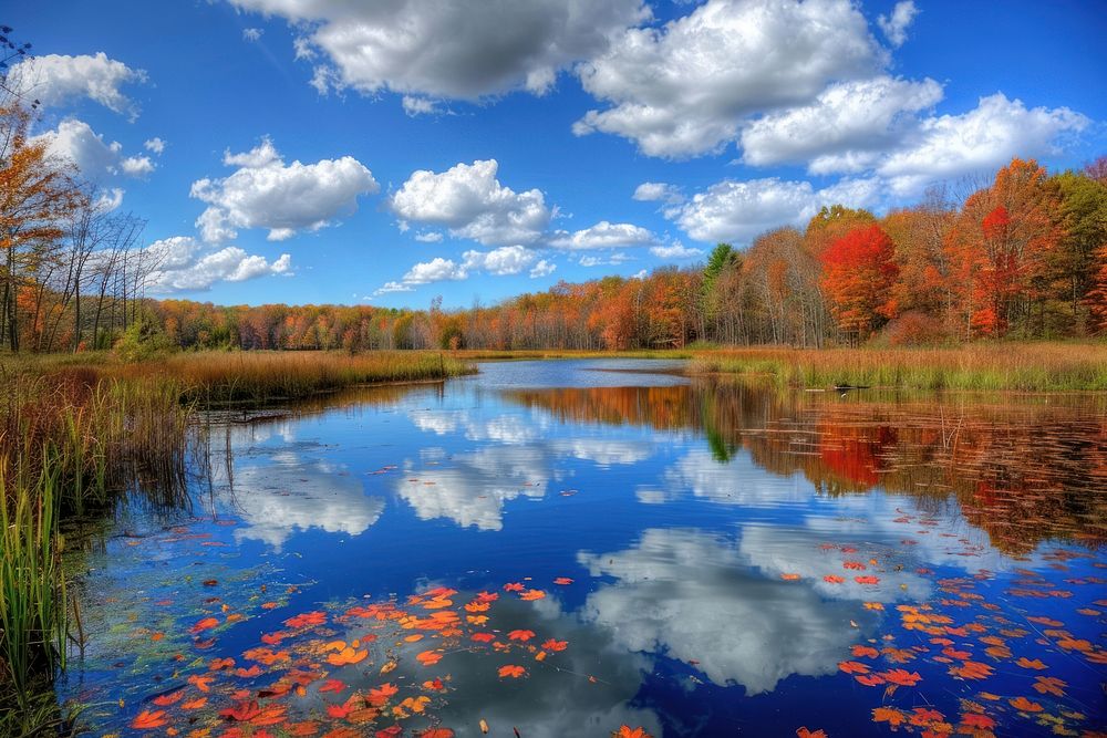 Lake landscapes outdoors nature autumn.