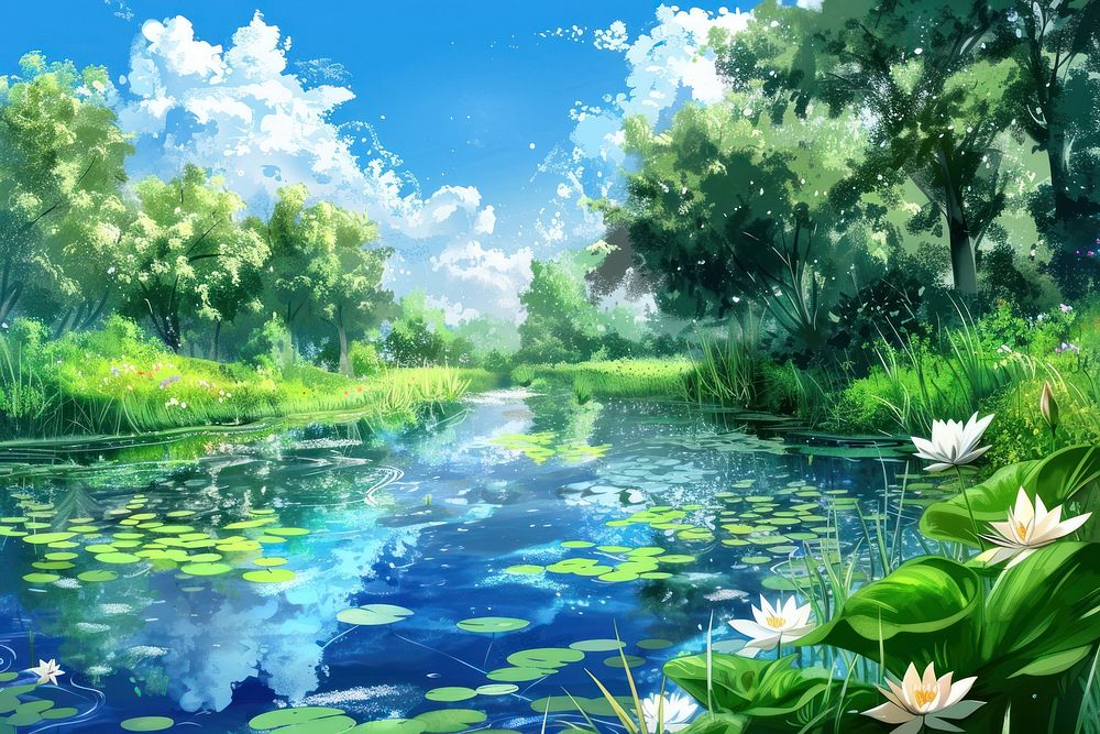 Lake landscapes outdoors nature flower.