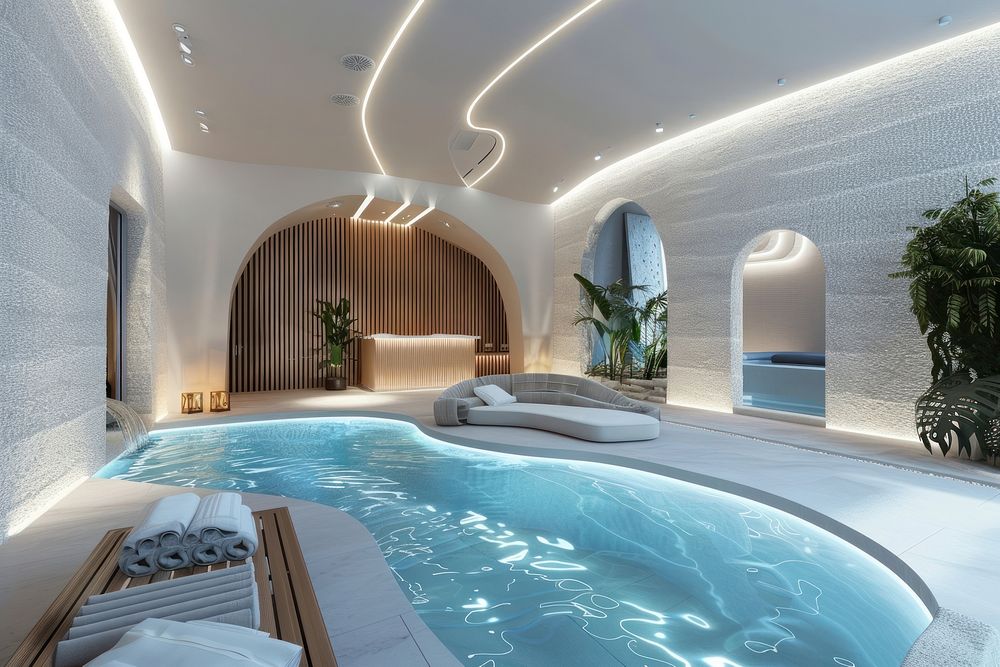 Luxury villa jacuzzi luxury room.