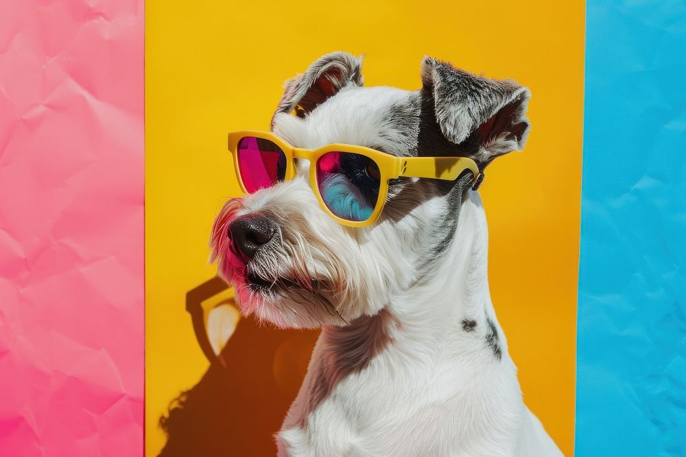 Dog sunglasses portrait mammal.