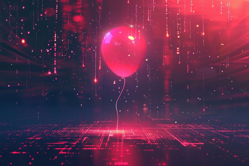 Abstract background with glowing balloon light futuristic technology.