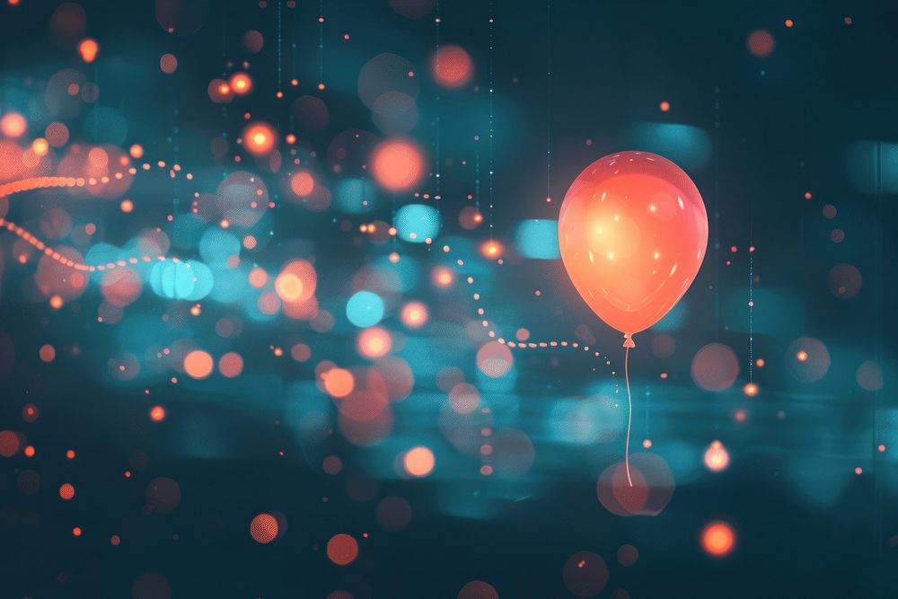 Abstract background with glowing balloon backgrounds light red.