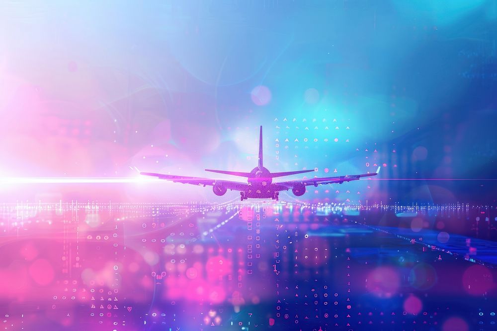 Abstract background with plane futuristic technology aircraft.