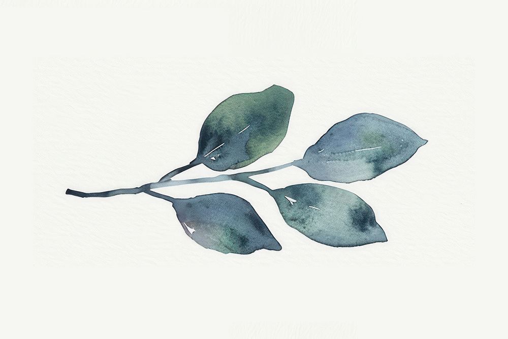 minimal and simplified, watercolor illustration of *minimal leafs* , children's book ,minimal, illustrations, isolate…