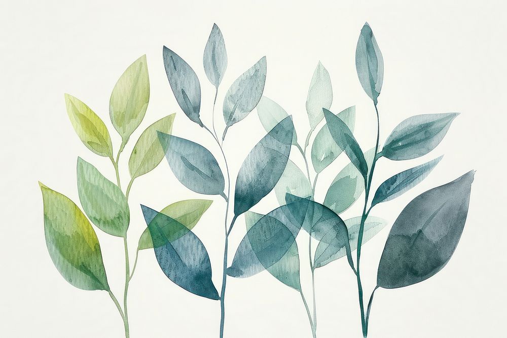 Minimal leafs plant art backgrounds.