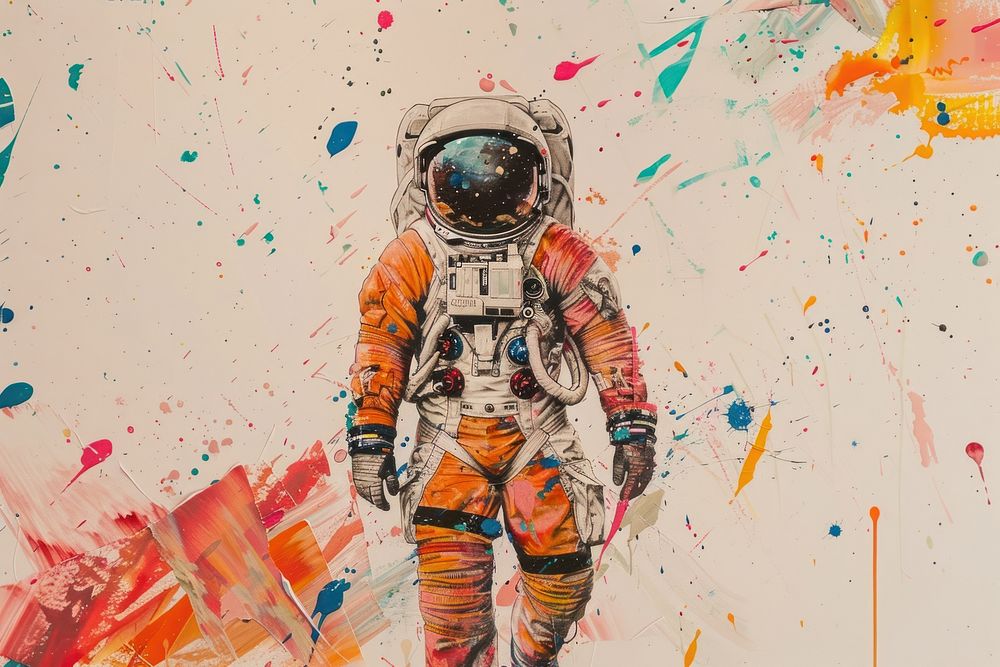 Astronaut art illustrated creativity.